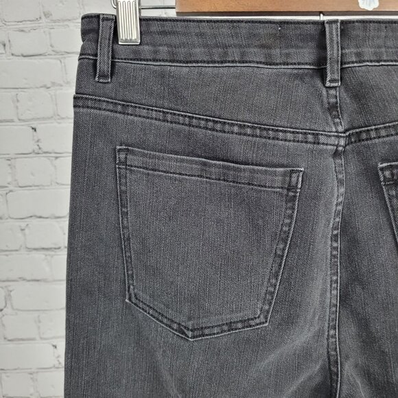 Soft Surroundings Grey Black High Rise Wide Leg Baggy Jeans Size 10 (30x30) - Picture 11 of 12